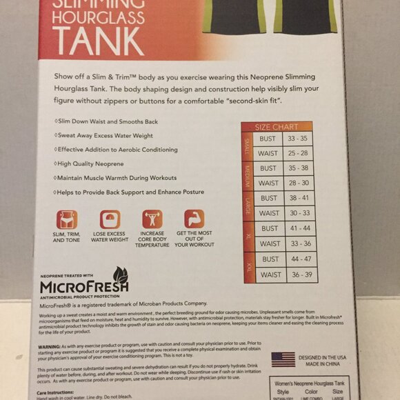 NEW Slim & Trim Neoprene Hourglass Tank Large Slimming Vest - Picture 8 of 12